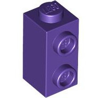 Lego kostka (kostička) 1x1x1 2/3 s nopy na jedné straně, tmavě fialová (6264051, 6517009)
